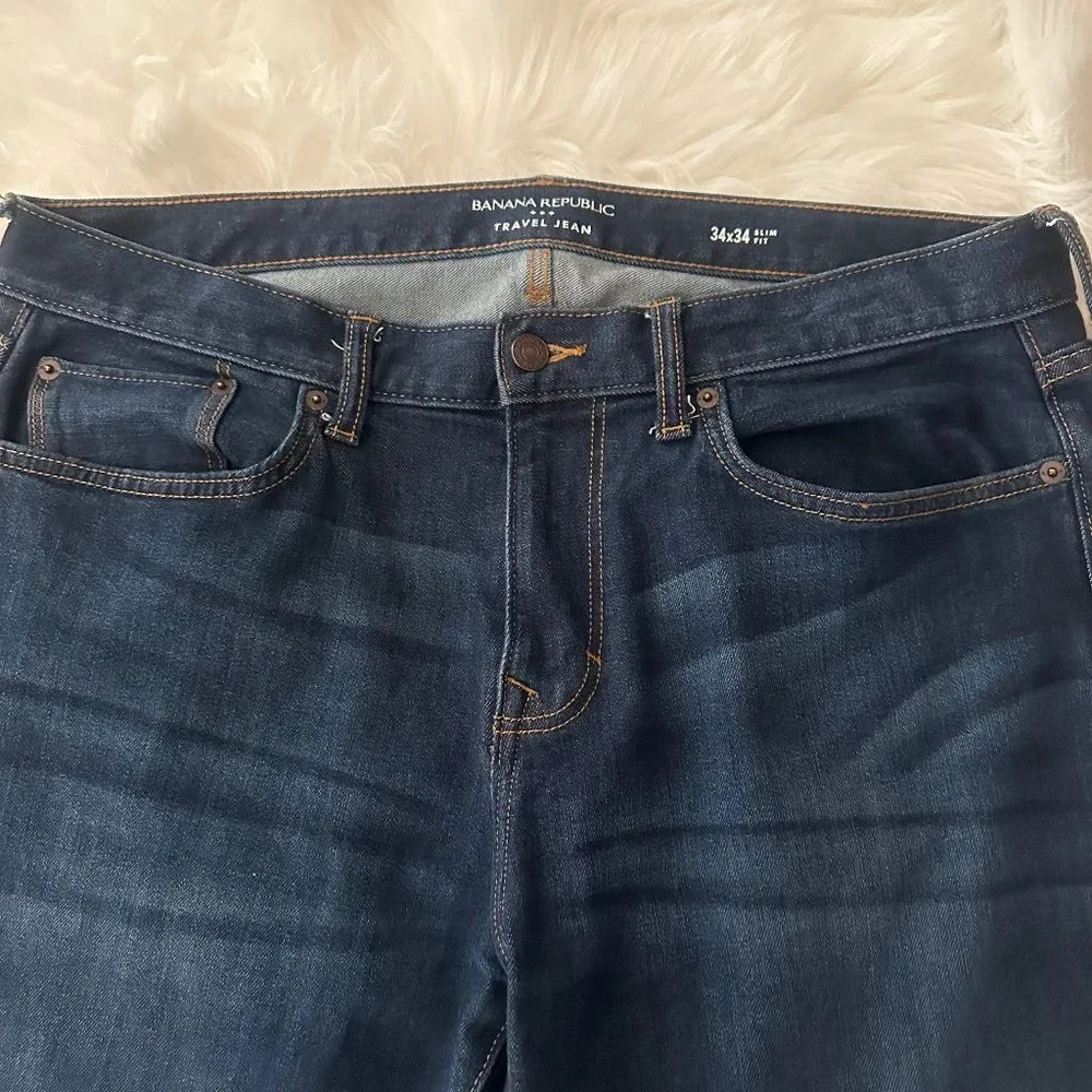 Banana Republic Men's Slim Fit Lux Travel Jeans - 34" x 34" - Picture 3 of 9